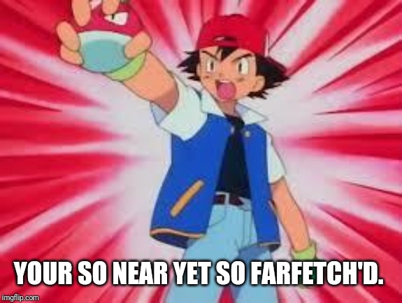 Pokemon | YOUR SO NEAR YET SO FARFETCH'D. | image tagged in pokemon | made w/ Imgflip meme maker
