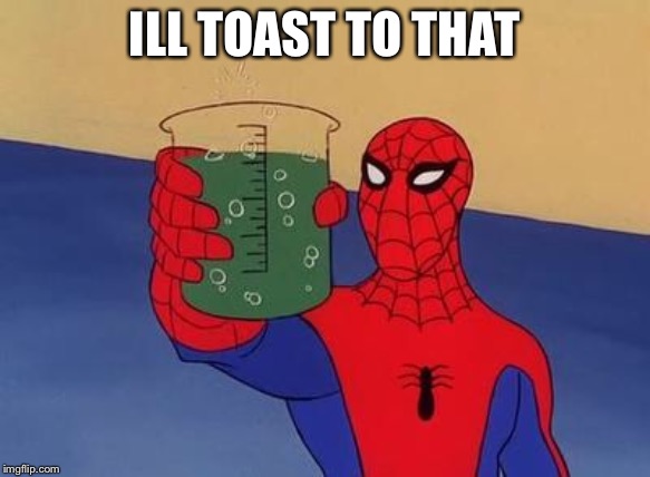 Spiderman Toast | ILL TOAST TO THAT | image tagged in spiderman toast | made w/ Imgflip meme maker