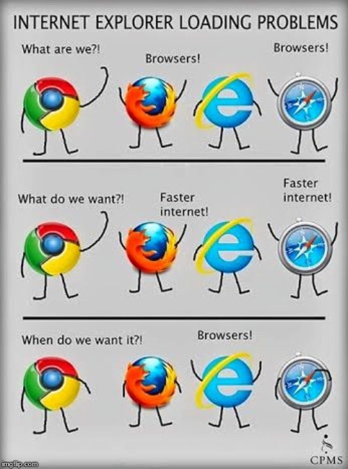 Browsers in a nutshell | image tagged in browser,dank memes | made w/ Imgflip meme maker
