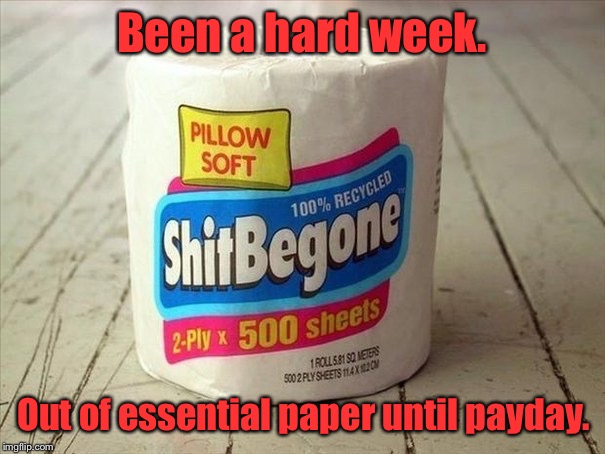 You don’t know how bad you need it until you run out of it. | Been a hard week. Out of essential paper until payday. | image tagged in trusted product,empty roll,hard week,payday coming | made w/ Imgflip meme maker