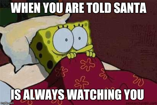 Scared? Who's scared? | WHEN YOU ARE TOLD SANTA; IS ALWAYS WATCHING YOU | image tagged in scared who's scared | made w/ Imgflip meme maker