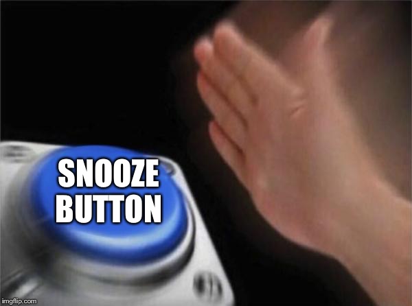 Blank Nut Button Meme | SNOOZE BUTTON | image tagged in memes,blank nut button | made w/ Imgflip meme maker