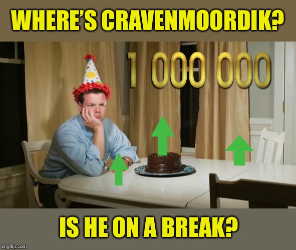 WHERE’S CRAVENMOORDIK? IS HE ON A BREAK? | made w/ Imgflip meme maker