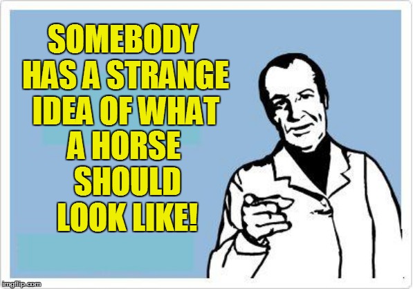 SOMEBODY HAS A STRANGE IDEA OF WHAT A HORSE SHOULD LOOK LIKE! | made w/ Imgflip meme maker