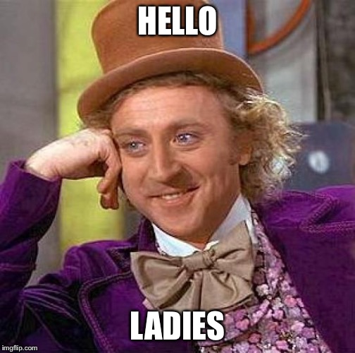 Creepy Condescending Wonka | HELLO; LADIES | image tagged in memes,creepy condescending wonka | made w/ Imgflip meme maker