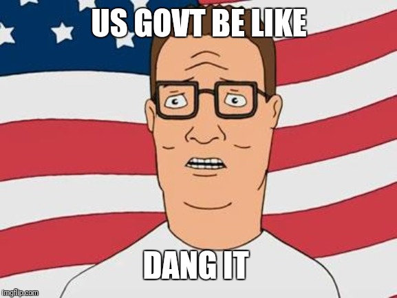 American Hank Hill | US GOVT BE LIKE DANG IT | image tagged in american hank hill | made w/ Imgflip meme maker