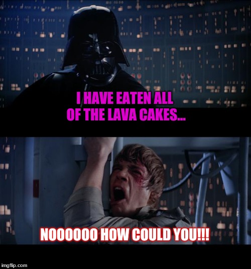 Star Wars No | I HAVE EATEN ALL OF THE LAVA CAKES... NOOOOOO HOW COULD YOU!!! | image tagged in memes,star wars no | made w/ Imgflip meme maker