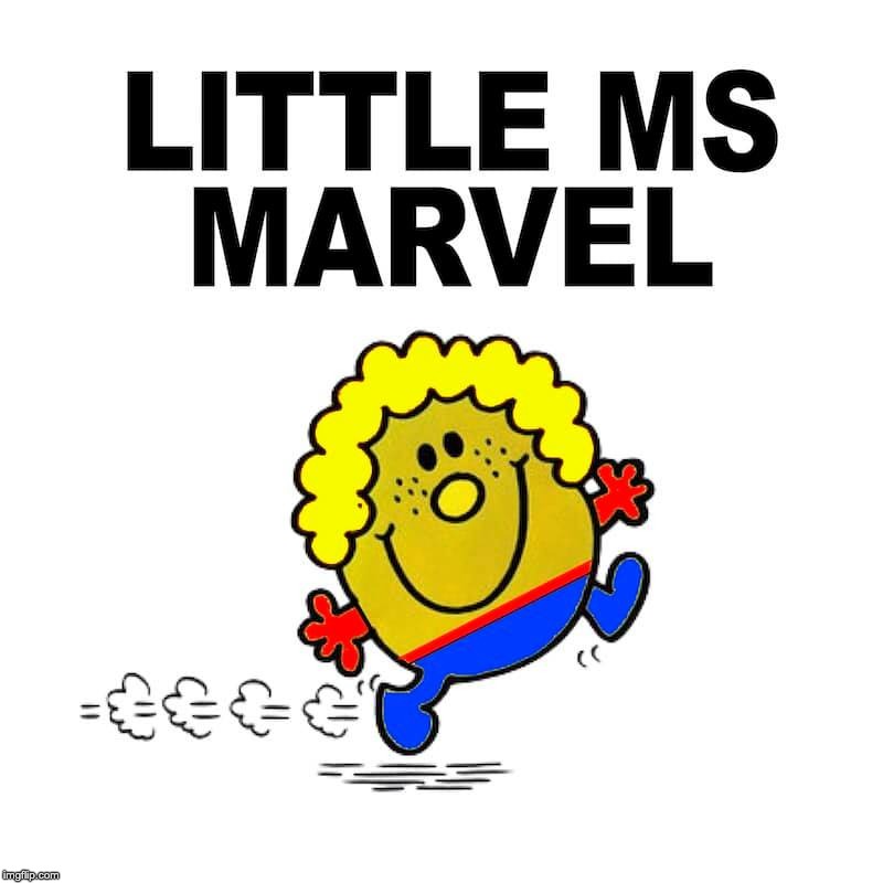 image tagged in little miss marvel,captain marvel | made w/ Imgflip meme maker