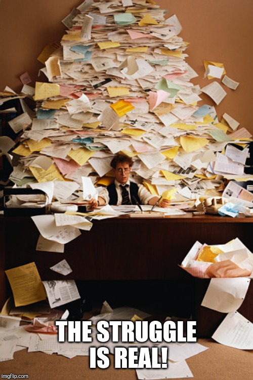 paperwork | THE STRUGGLE IS REAL! | image tagged in paperwork | made w/ Imgflip meme maker