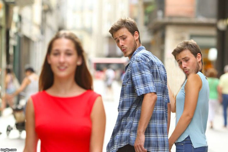 High Quality 2 distracted boyfriends Blank Meme Template