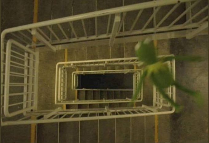 Kermit falling Blank Meme Template