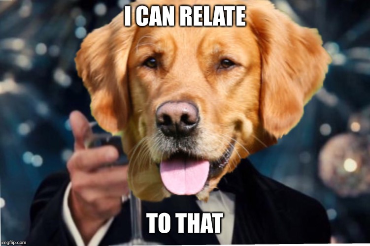 Dog Cheers! | I CAN RELATE TO THAT | image tagged in dog cheers | made w/ Imgflip meme maker