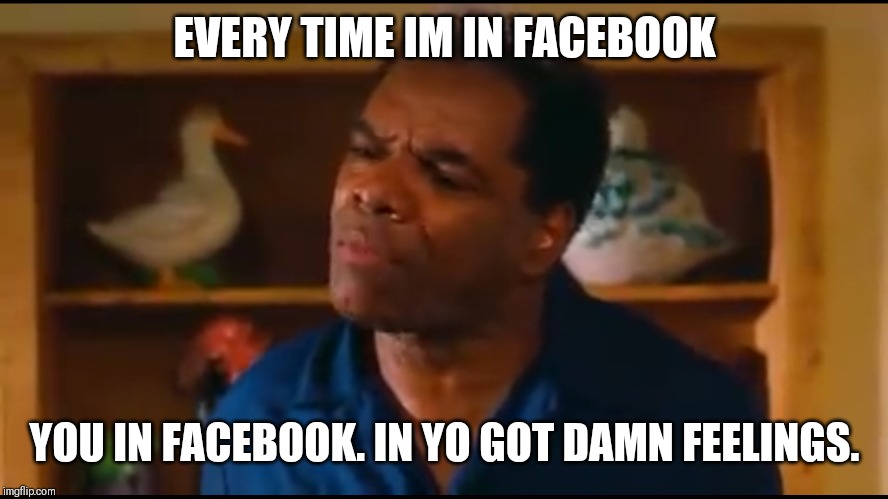 Everyday | EVERY TIME IM IN FACEBOOK; YOU IN FACEBOOK. IN YO GOT DAMN FEELINGS. | image tagged in friday,ice cube,fridge,facebook | made w/ Imgflip meme maker