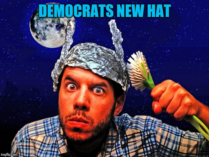 Tin foil hat | DEMOCRATS NEW HAT | image tagged in tin foil hat | made w/ Imgflip meme maker