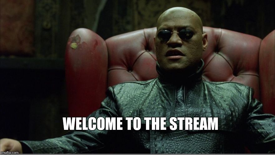 Welcome to the Matrix | WELCOME TO THE STREAM | image tagged in welcome to the matrix | made w/ Imgflip meme maker