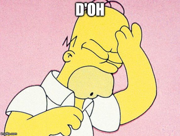 Homer Simpson D'oh | D'OH | image tagged in homer simpson d'oh | made w/ Imgflip meme maker