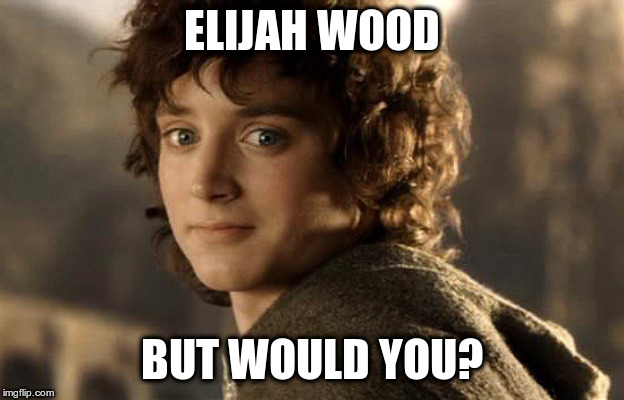 Deep philosophical questions... | ELIJAH WOOD; BUT WOULD YOU? | image tagged in humor,fun,elijah wood,silly puns,puns | made w/ Imgflip meme maker