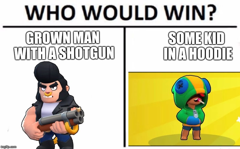 Who Would Win? | GROWN MAN WITH A SHOTGUN; SOME KID IN A HOODIE | image tagged in memes,who would win | made w/ Imgflip meme maker