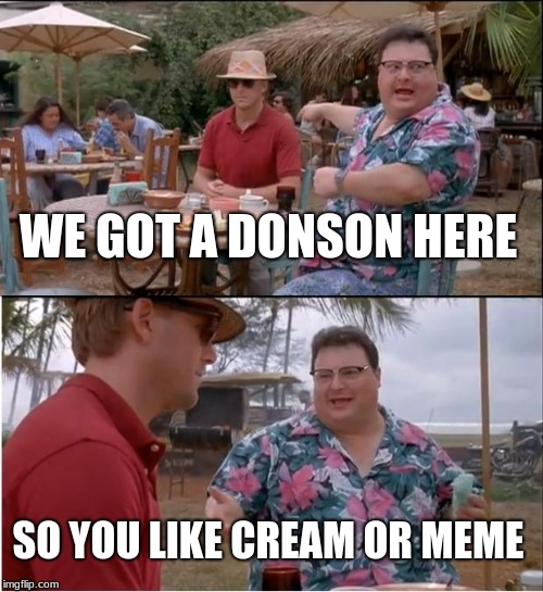 See Nobody Cares | WE GOT A DONSON HERE; SO YOU LIKE CREAM OR MEME | image tagged in memes,see nobody cares | made w/ Imgflip meme maker