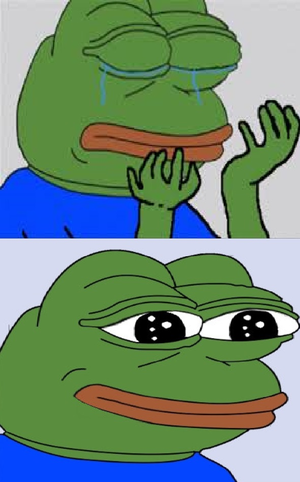 No "Pepe sad and happy" memes have been featured yet. 