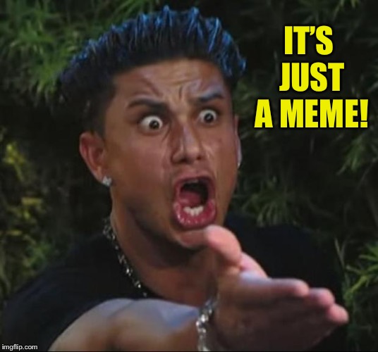 DJ Pauly D Meme | IT’S JUST A MEME! | image tagged in memes,dj pauly d | made w/ Imgflip meme maker