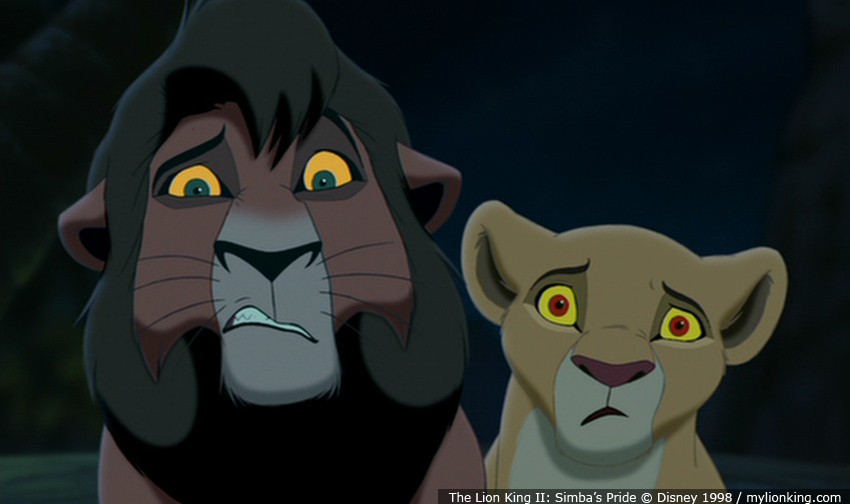 Kovu and Kiara from Lion King 2 Questionable Faces Blank Meme Template