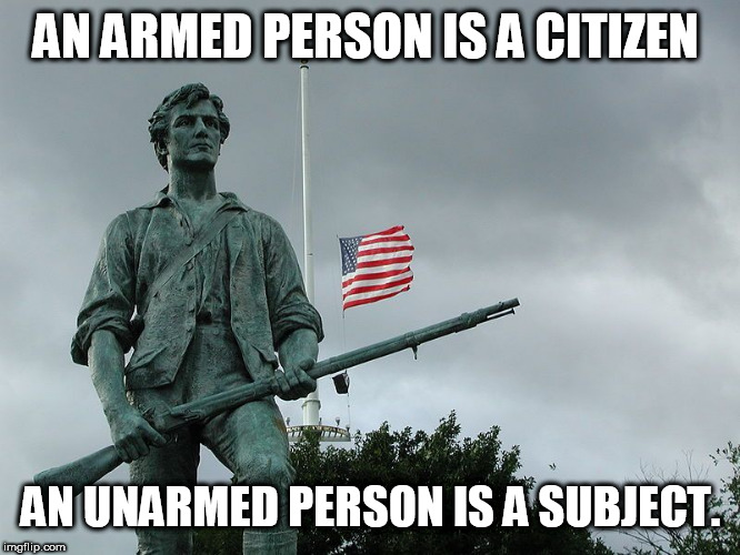 What if? | AN ARMED PERSON IS A CITIZEN; AN UNARMED PERSON IS A SUBJECT. | image tagged in what if | made w/ Imgflip meme maker