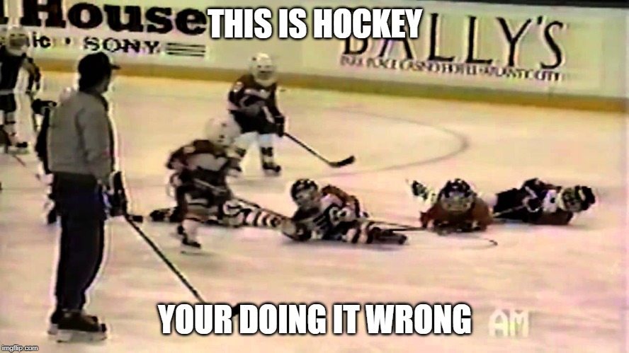 THIS IS HOCKEY; YOUR DOING IT WRONG | image tagged in hockey,fun | made w/ Imgflip meme maker