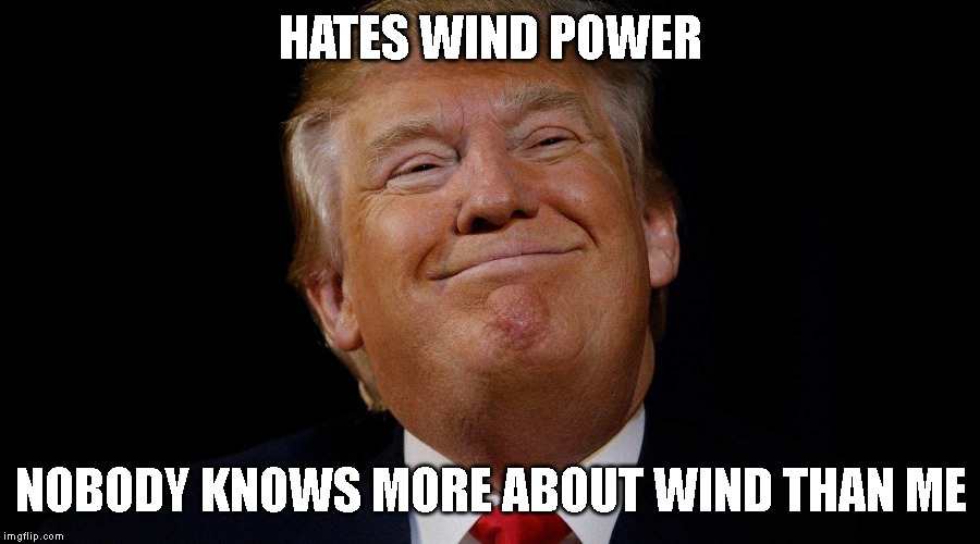 Full of Hot Air Gasbag Breaks Wind | HATES WIND POWER; NOBODY KNOWS MORE ABOUT WIND THAN ME | image tagged in break wind,gasbag,full of shit,dumbass,donald trump is an idiot | made w/ Imgflip meme maker