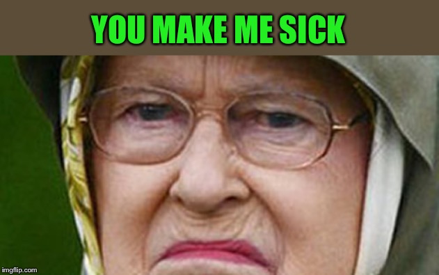 angry queen | YOU MAKE ME SICK | image tagged in angry queen | made w/ Imgflip meme maker