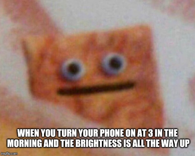 Turning your phone on at 3 AM | WHEN YOU TURN YOUR PHONE ON AT 3 IN THE MORNING AND THE BRIGHTNESS IS ALL THE WAY UP | image tagged in phone,morning | made w/ Imgflip meme maker
