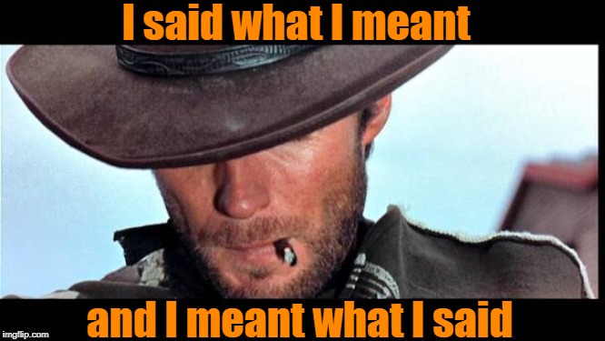 I said what I meant and I meant what I said | made w/ Imgflip meme maker