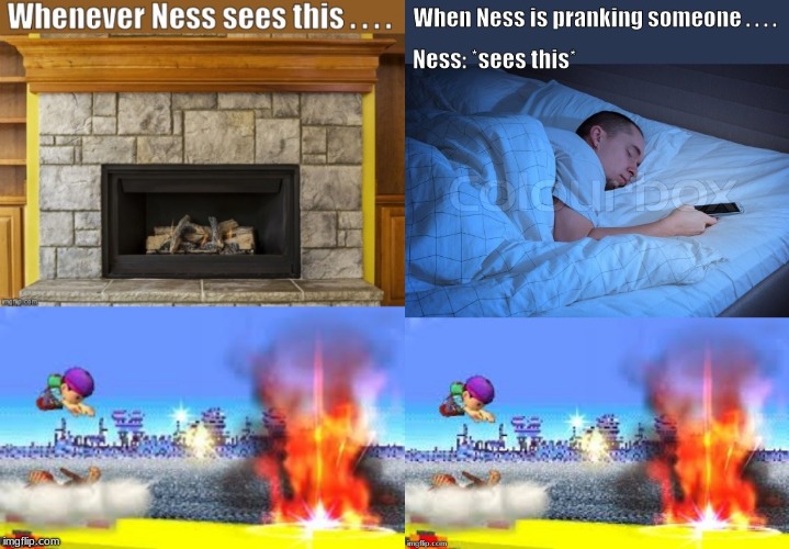 Ness, when he is not duking it out on a Smash stage . . . . | image tagged in memes,super smash bros | made w/ Imgflip meme maker