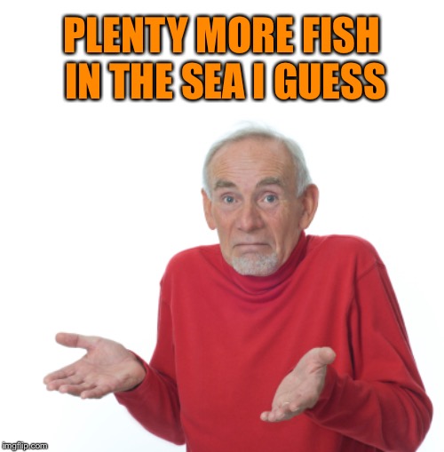 Guess I'll die  | PLENTY MORE FISH IN THE SEA I GUESS | image tagged in guess i'll die | made w/ Imgflip meme maker