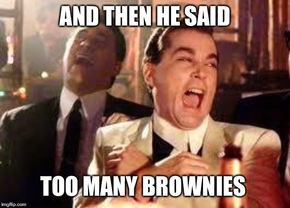 And then he said .... | AND THEN HE SAID TOO MANY BROWNIES | image tagged in and then he said | made w/ Imgflip meme maker