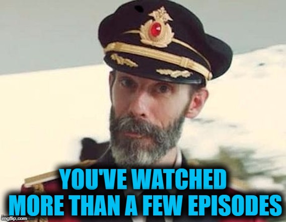 Captain Obvious | YOU'VE WATCHED MORE THAN A FEW EPISODES | image tagged in captain obvious | made w/ Imgflip meme maker