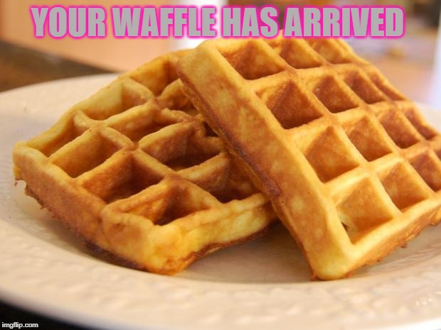 Essay Waffle | YOUR WAFFLE HAS ARRIVED | image tagged in essay waffle | made w/ Imgflip meme maker