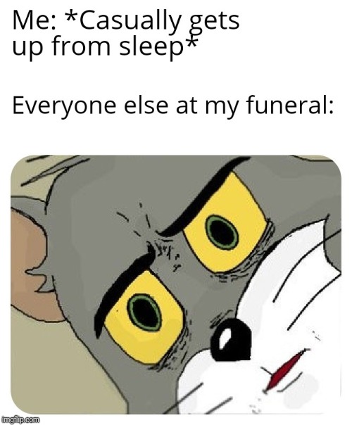 It's even worse the 4th time | image tagged in unsettled tom,tom and jerry,funeral,sleep | made w/ Imgflip meme maker