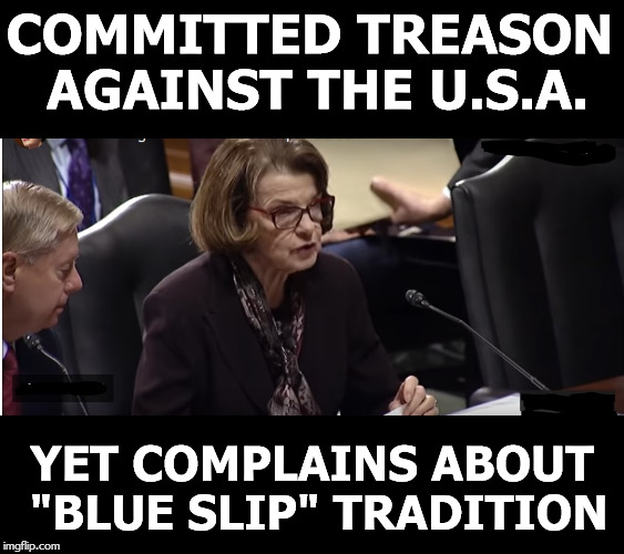 COMMITTED TREASON AGAINST THE U.S.A. YET COMPLAINS ABOUT "BLUE SLIP" TRADITION | made w/ Imgflip meme maker