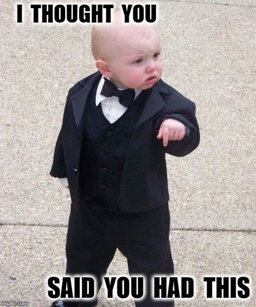 Baby Godfather | I  THOUGHT  YOU; SAID  YOU  HAD  THIS | image tagged in memes,baby godfather | made w/ Imgflip meme maker