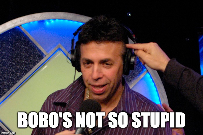 BOBO'S NOT SO STUPID | image tagged in bobo howard stern show | made w/ Imgflip meme maker