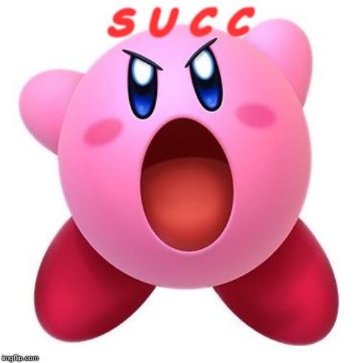 Kirby "sucks" | S U C C | image tagged in kirby sucks | made w/ Imgflip meme maker