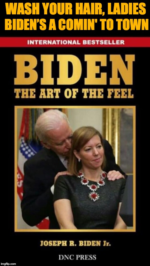 Oh No! Not Again! | BIDEN’S A COMIN' TO TOWN; WASH YOUR HAIR, LADIES | image tagged in joe biden,presidential race,election 2020,harassment,spoof | made w/ Imgflip meme maker