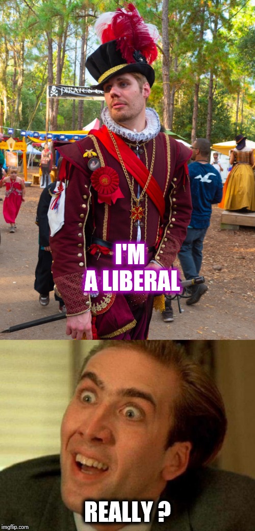 Don't tell me , let me guess | I'M A LIBERAL; REALLY ? | image tagged in nicolas cage,sad flamboyant man,libtards,nevertrump,morons | made w/ Imgflip meme maker