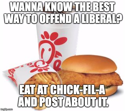 Coincidentally, I'm about to interview for a job there. | WANNA KNOW THE BEST WAY TO OFFEND A LIBERAL? EAT AT CHICK-FIL-A AND POST ABOUT IT. | image tagged in memes,politics,liberals,funny,free speech,chick fil a | made w/ Imgflip meme maker
