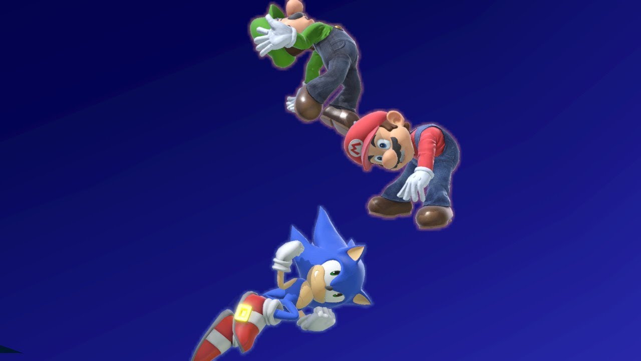 sonic beating up the mario bros Blank Meme Template