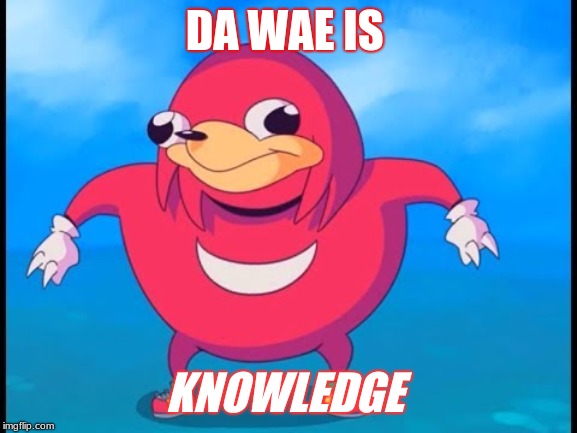 unganda | DA WAE IS; KNOWLEDGE | image tagged in unganda | made w/ Imgflip meme maker