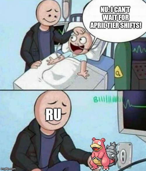 Father Unplugs Life support | NU: I CAN'T WAIT FOR APRIL TIER SHIFTS! RU | image tagged in father unplugs life support | made w/ Imgflip meme maker