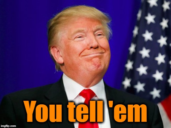 Trump Smile | You tell 'em | image tagged in trump smile | made w/ Imgflip meme maker