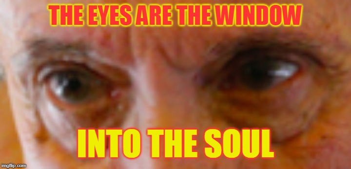 THE EYES ARE THE WINDOW; INTO THE SOUL | made w/ Imgflip meme maker